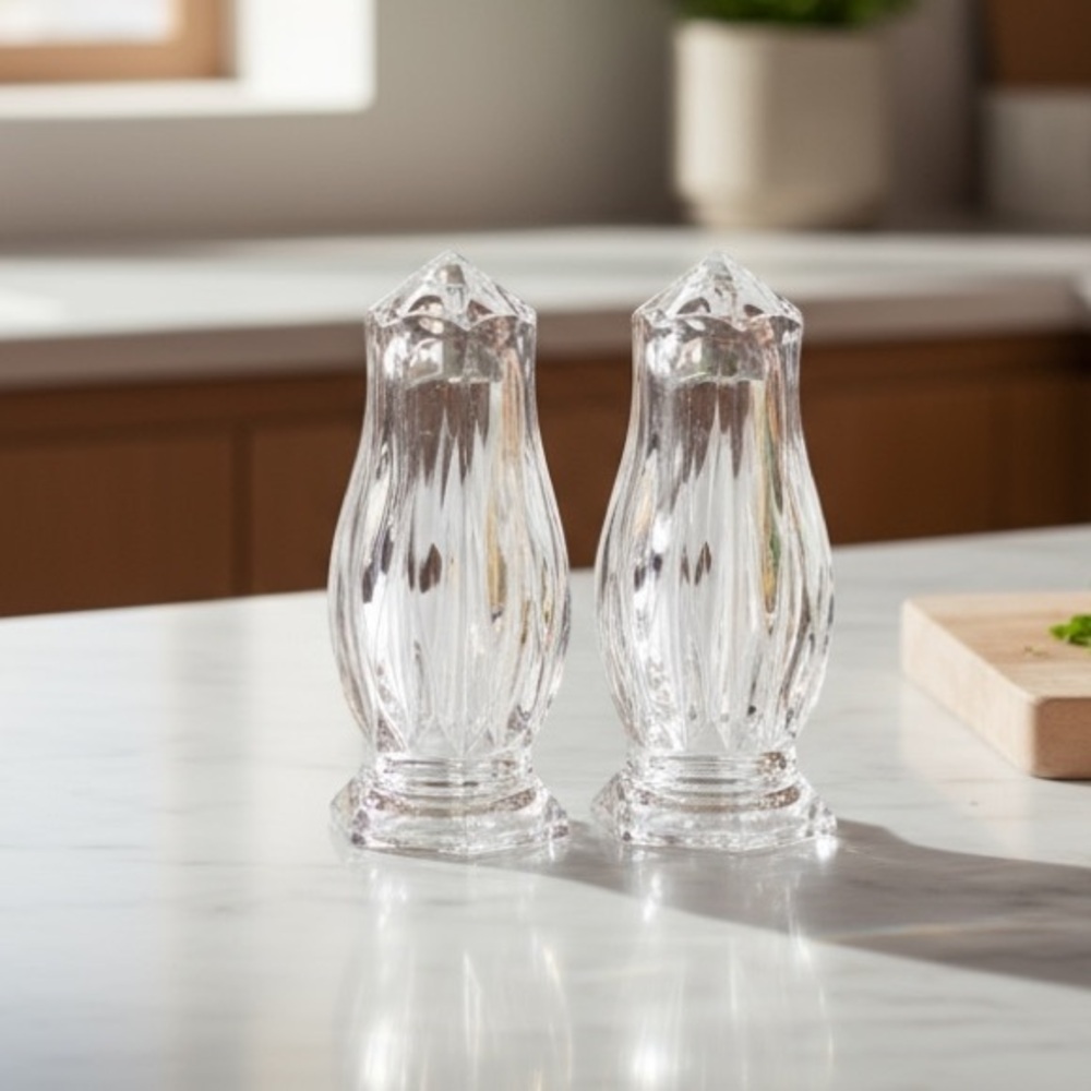 Mikasa Elegant Clear Crystal Salt and Pepper Shakers